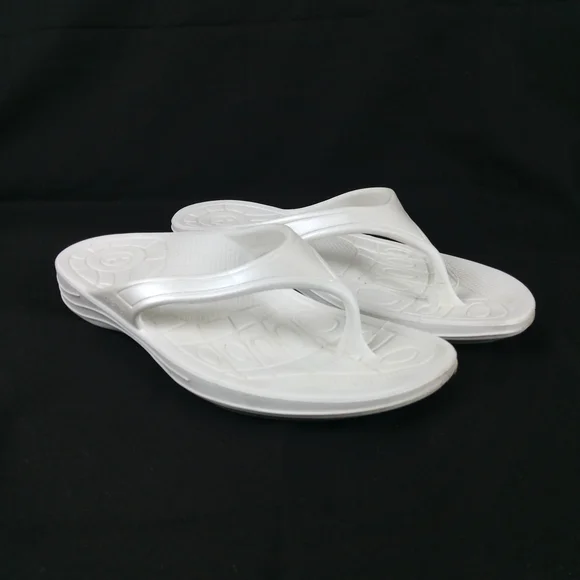 Aetrex Fiji Sandals Women Size 8 White Orthotic Arch Support Flip Flops - Picture 1 of 8